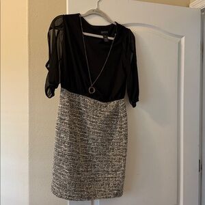 Enfocus Studio Elegant Black Dress with Necklace